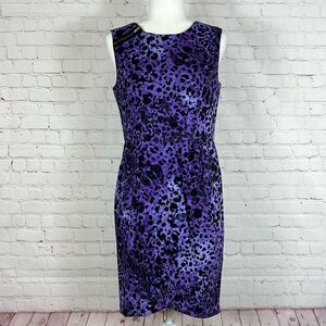 Emma & Michele Vibrant Purple Animal Print Mini Dress